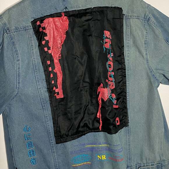 Brooklyn Cloth Open Your Mind Retro Graphic Denim Jean Jacket - Picture 8 of 9